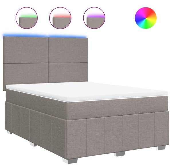 Box spring postel s matrací taupe 140x190 cm textil 3293960