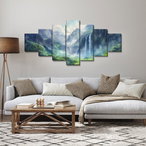 Obraz - Údolí vodopádů (210x100 cm)
