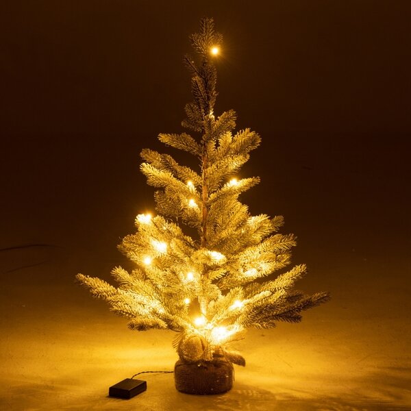 J-line Umělý vánoční strom Snowy 81 cm s LED osvětlením