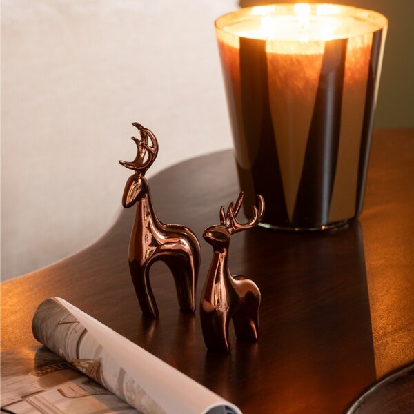 J-line Set tří měděných sošek Reindeer 16 cm
