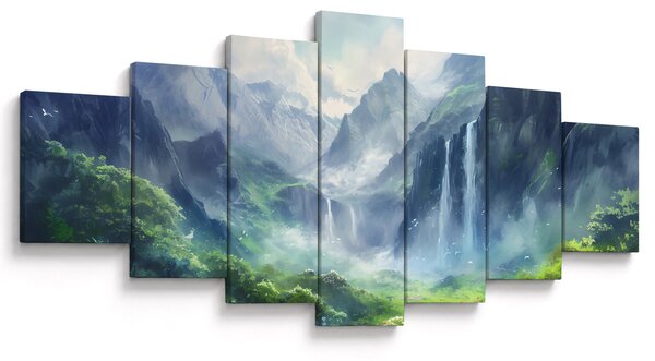 Obraz - Údolí vodopádů (210x100 cm)