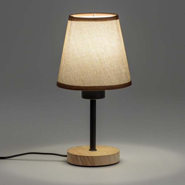 Brilagi - Stolní lampa NUBILA WOOD 1xE27/25W/230V dub/hnědá