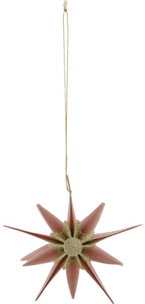 House Doctor Růžovo-zlaté papírové vánoční ozdoby Stari 8 cm, 6 ks