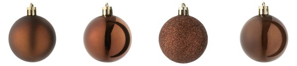 J-line Hnědé vánoční ozdoby Bauble, 40 ks