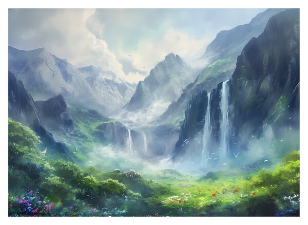 Obraz - Údolí vodopádů (70x50 cm)