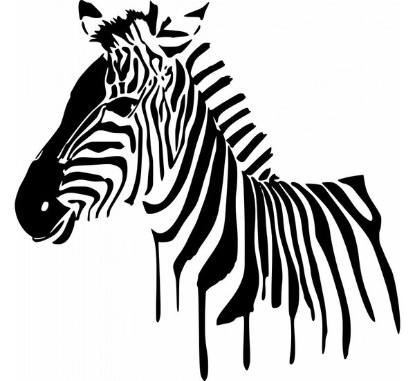 Samolepka na zeď Zebra Barva: Černá, Rozměry samolepky ( šířka x výška ): 40 x 39 cm