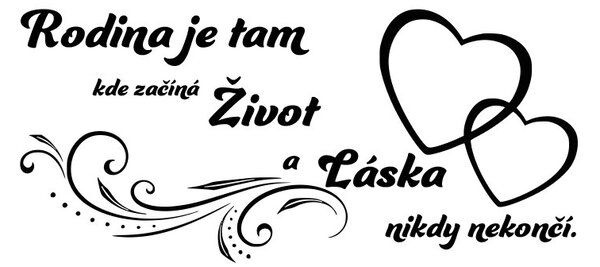 Samolepky na zeď - Rodina je tam ... Barva: Bílá, Rozměry samolepky ( šířka x výška ): 60 x 29 cm