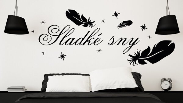 Samolepka na zeď - Sladké sny 2 Barva: Bílá, Rozměry samolepky ( šířka x výška ): 60 x 24 cm