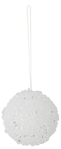 Bloomingville Bílá plastová vánoční ozdoba Nicolet 6 cm