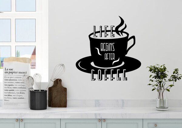 Samolepka na zeď Coffee 2 Barva: Bílá, Rozměry samolepky ( šířka x výška ): 30 x 30 cm