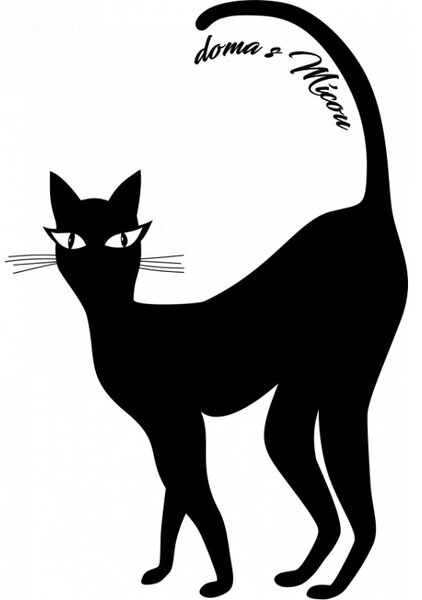 Samolepka na zeď Kočka- Doma s Mícou Barva: Černá, Rozměry samolepky ( šířka x výška ): 30 x 45 cm