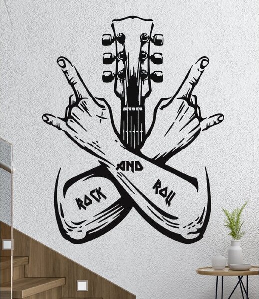 Samolepka na zeď Rock´n´roll 2 Barva: Černá, Rozměry samolepky ( šířka x výška ): 56 x 70 cm