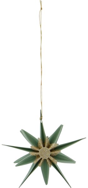 House Doctor Zeleno-zlaté papírové vánoční ozdoby Stari 8 cm, 6 ks