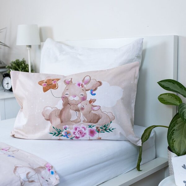 Žluté bavlněné dětské povlečení do postýlky 100x135 cm Bunny "Star" – Jerry Fabrics
