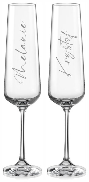 Personalizované sklenice na sekt Calligraphy 2 ks