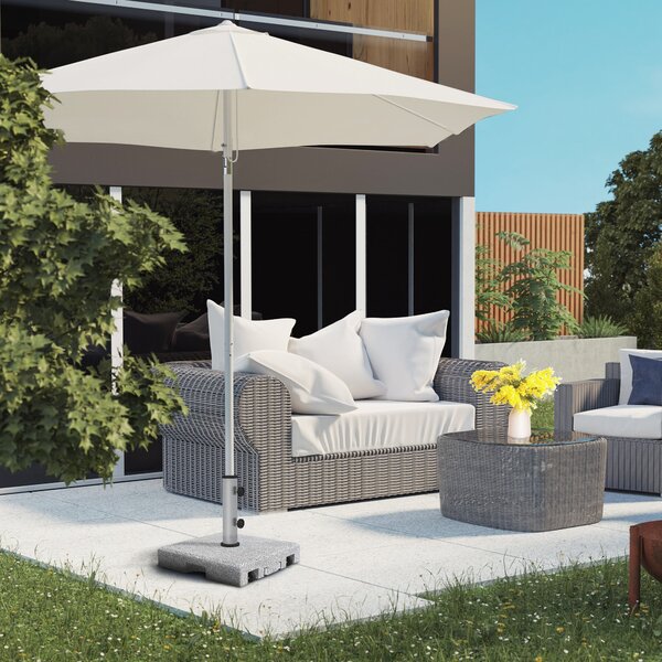 Stojan na deštník Outsunny z granitu 28 kg se dvěma otočnými knoflíky pro průměr tyče Ø 32/38/48 mm, stojan na deštník s kolečky pro zahradu, balkon