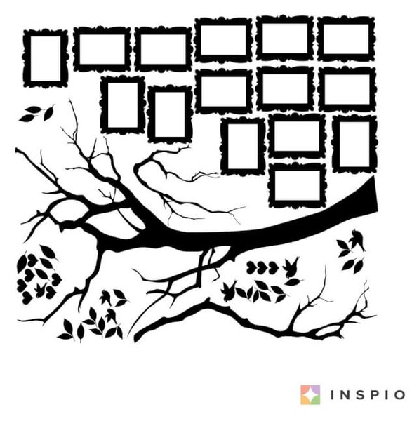 INSPIO - výroba dárků a dekorací - Samolepka na zdi ve vlastní barvě - Strom s fotkami 10x15cm