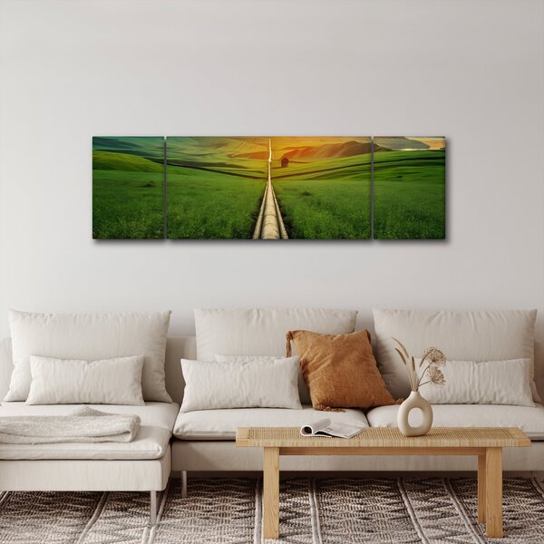 Obraz - Východ slunce nad údolím (170x50 cm)
