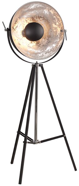 Moebel Living Černo stříbrná kovová stojací lampa Laila 160 cm