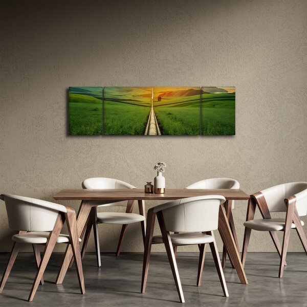 Obraz - Východ slunce nad údolím (170x50 cm)