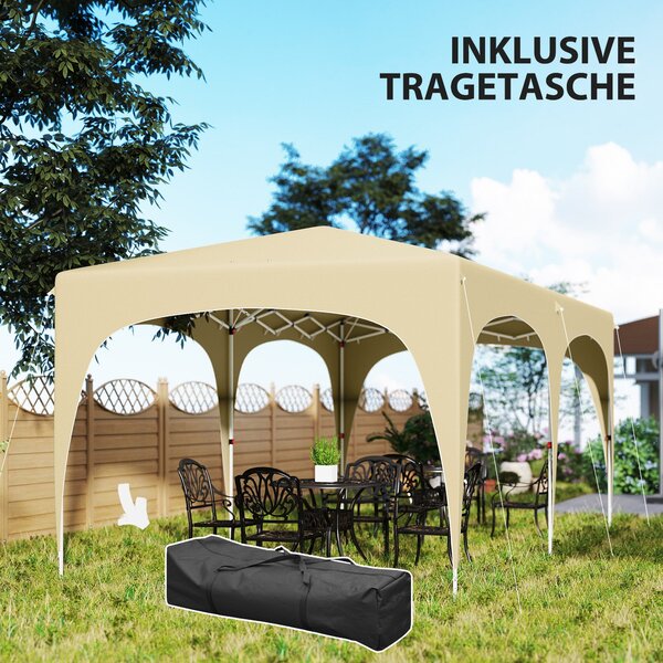 Pavilon Outsunny přibližně 3x6m, voděodolný stabilní zimní stan s rychlým rozkladem a skládacím designem, UV ochrana 50+, skládací párty stan s 6 bočn