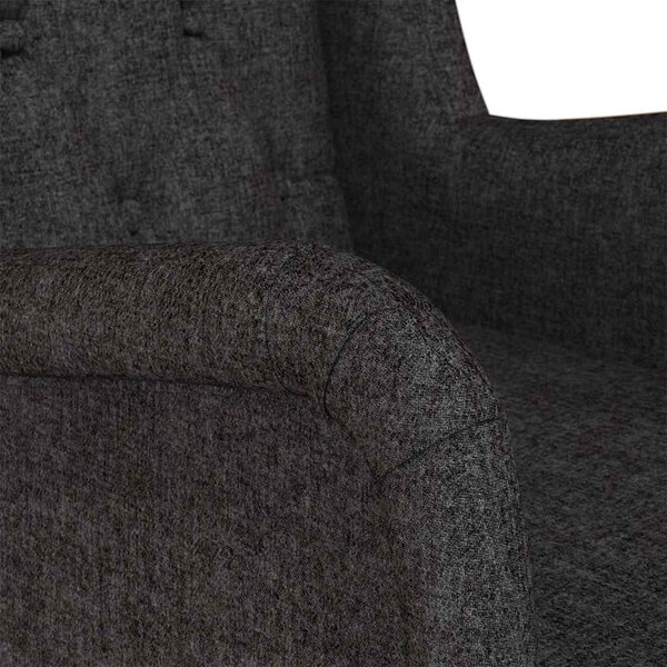 Houpací křeslo s nohami z kaučukovníkového dřeva černé textil 329407