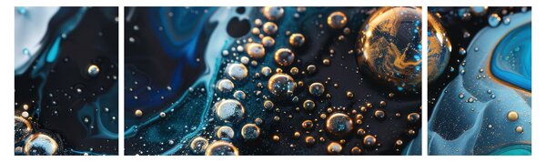 Obraz - Inkoustové kapky (170x50 cm)