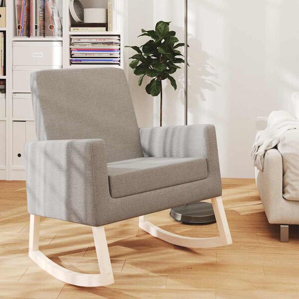 Houpací křeslo světle šedé textil 329415