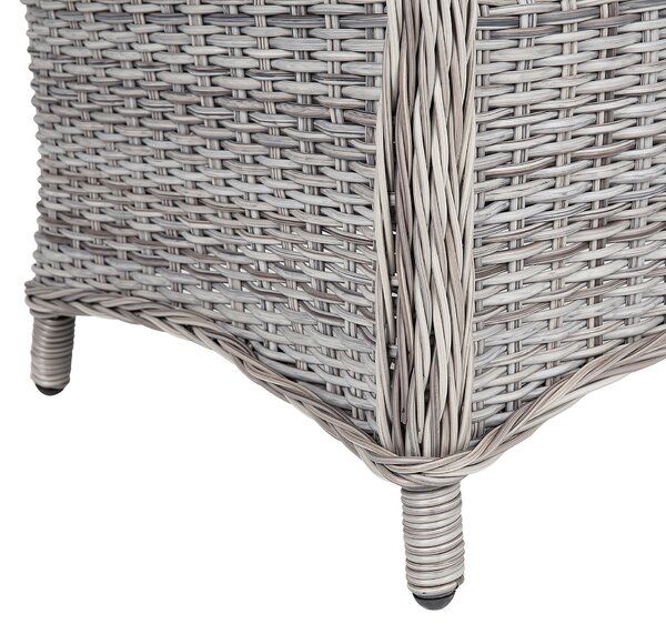Sada 2 zahradních židlí s polštáři CASCAIS Umělý ratan Šedá