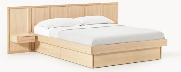 Dřevěná postel's nočními stolky a čelem Nanto