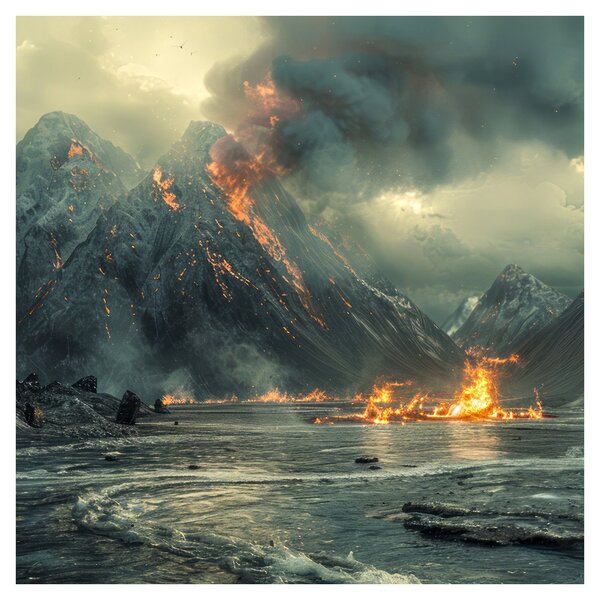 Obraz - Erupce sopky (30x30 cm)