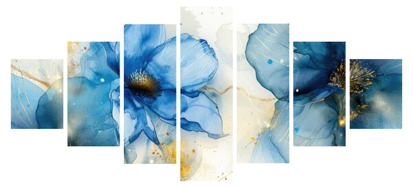 Obraz - Květinová, inkoustová malba (210x100 cm)