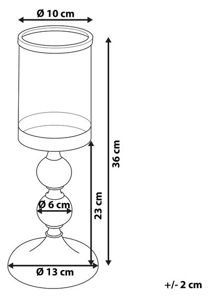 Svícen COTUI Sklo 36 cm Stříbrná