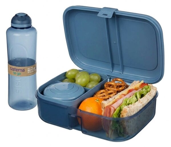 Set svačinového boxu s lahví - Svačinový box Ribbon 1,1 l a láhev Swift 480 ml, mix barev - SISTEMA Barva krabiček SISTEMA: Zelená