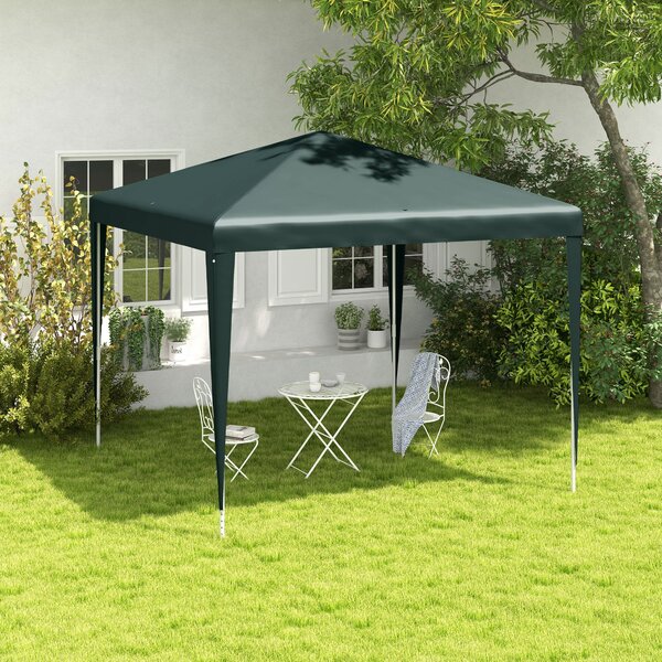 Outsunny Altán 2.7x2.7m Obdélníkový Voděodolný Stabilní Zimní Altán Party Stan Zahradní Altán Marquee pro Kempování Zahrada, Tmavě zelená | Aosom