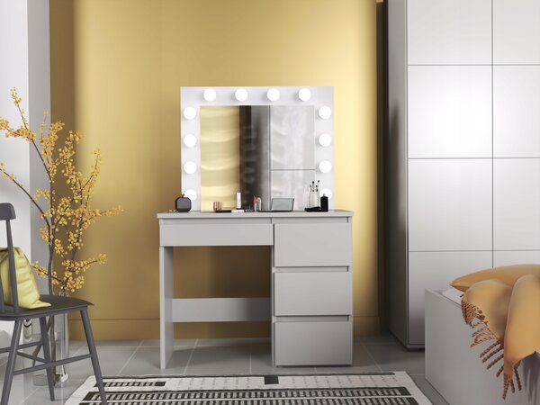 JAKSJK TOALETNÍ STOLEK HOLLYWOOD PREMIUM S LED OSVĚTLENÍM TL08 WHITE