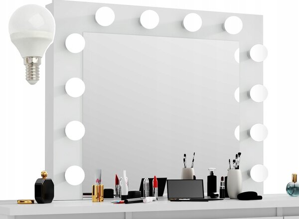 JAKSJK TOALETNÍ STOLEK HOLLYWOOD PREMIUM S LED OSVĚTLENÍM TL08 WHITE