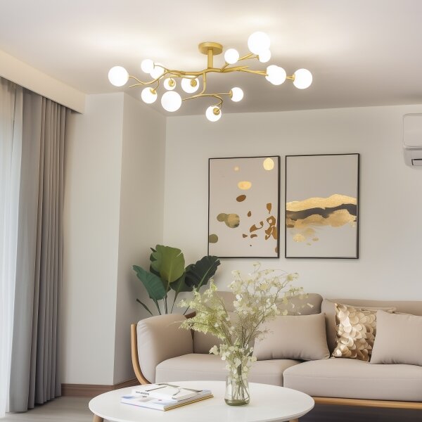 Brilagi - LED Přisazený lustr MISTEL 15xG9/3W/230V zlatá/bílá