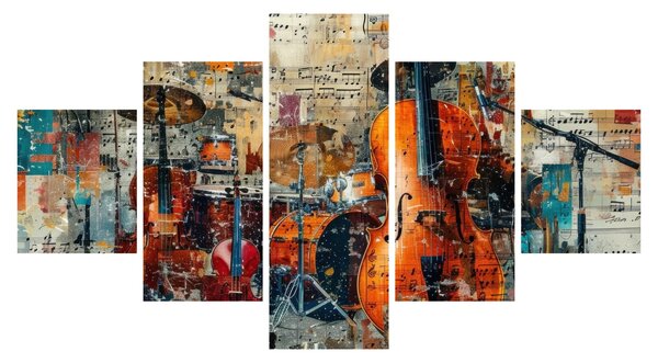 Obraz - Hudební nástroje (125x70 cm)