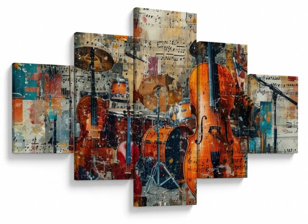 Obraz - Hudební nástroje (125x70 cm)