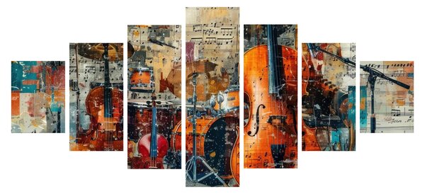 Obraz - Hudební nástroje (210x100 cm)