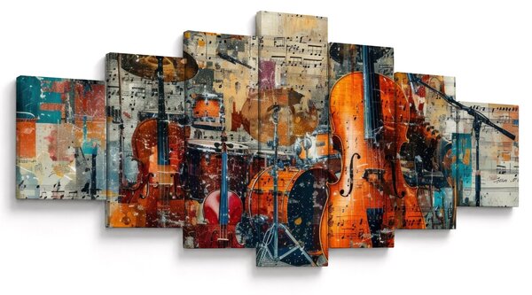 Obraz - Hudební nástroje (210x100 cm)