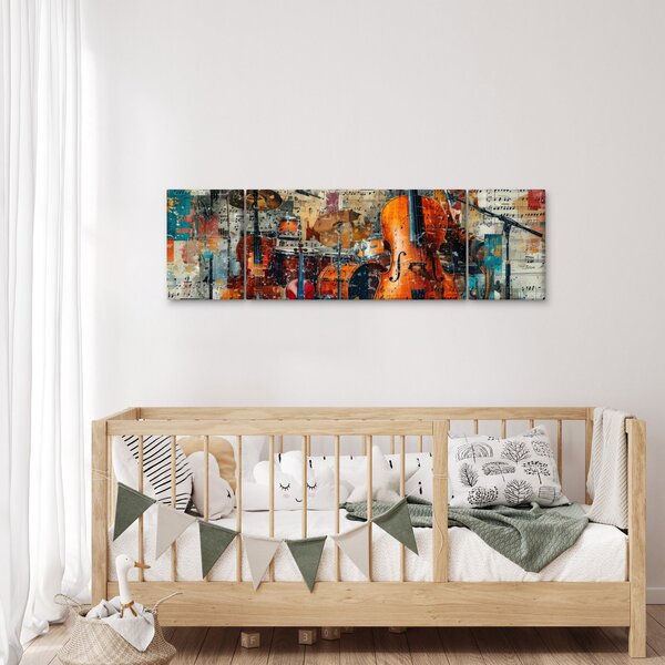 Obraz - Hudební nástroje (170x50 cm)