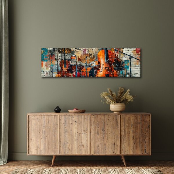 Obraz - Hudební nástroje (170x50 cm)