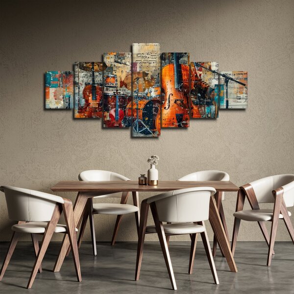 Obraz - Hudební nástroje (210x100 cm)