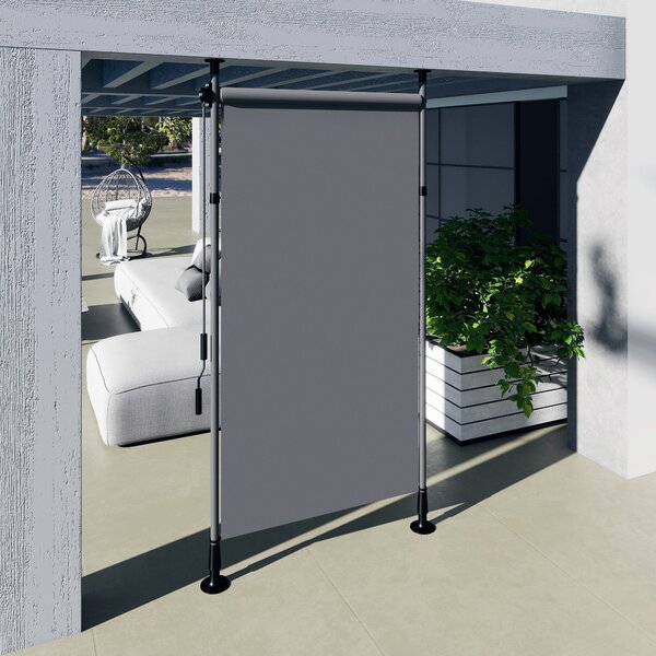 Vertikální markýza Outsunny 150 x 220-310 cm - Sklopná markýza s klikou pro ochranu před sluncem a větrem - Externí roleta pro balkon, terasu a zahrad