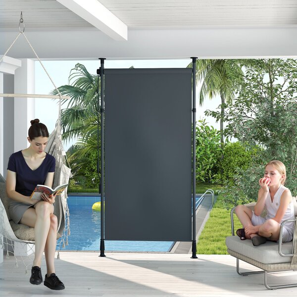 Vertikální markýza Outsunny 150 x 220-310 cm - Sklopná markýza s klikou pro ochranu před sluncem a větrem - Externí roleta pro balkon, terasu a zahrad