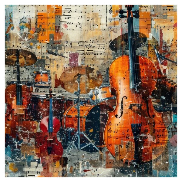 Obraz - Hudební nástroje (30x30 cm)