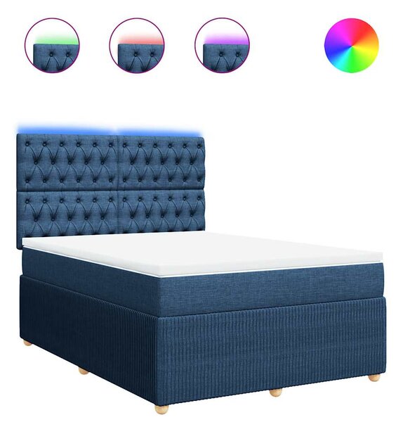 Box spring postel s matrací modrá 160x200 cm textil 3294420
