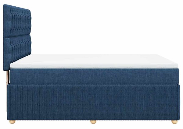 Box spring postel s matrací modrá 160x200 cm textil 3294420
